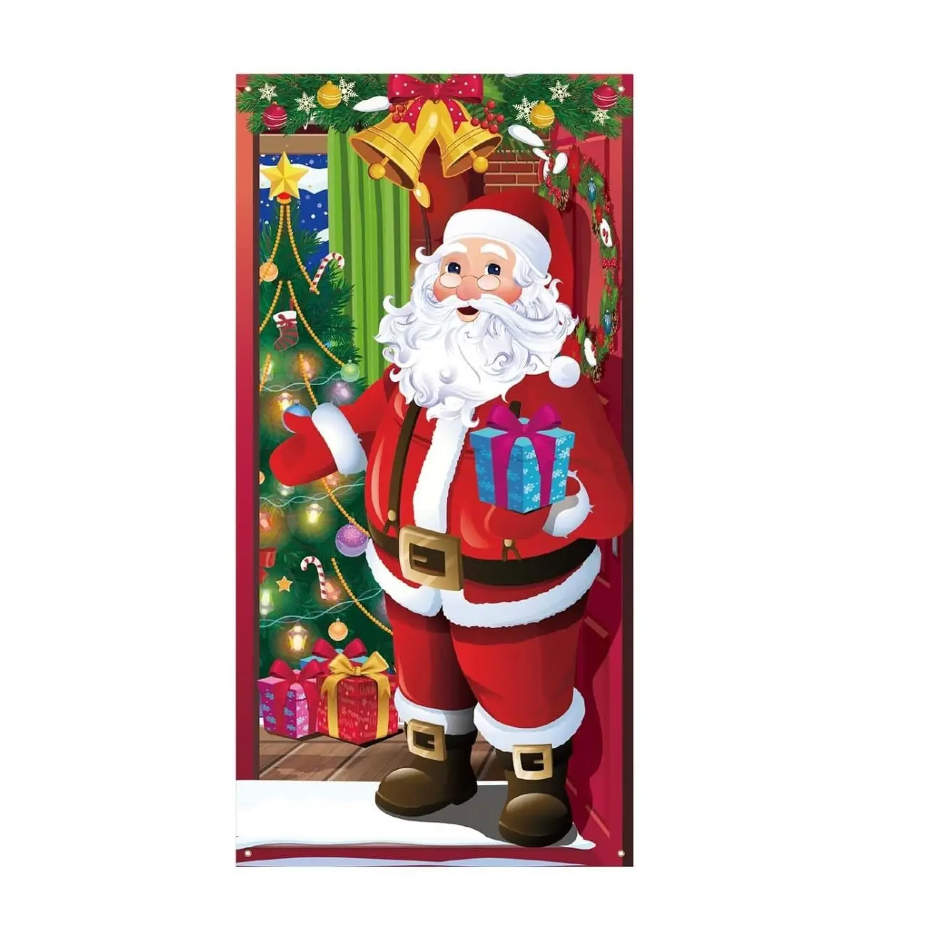 Santa Claus Door Curtain - Outdoor Christmas