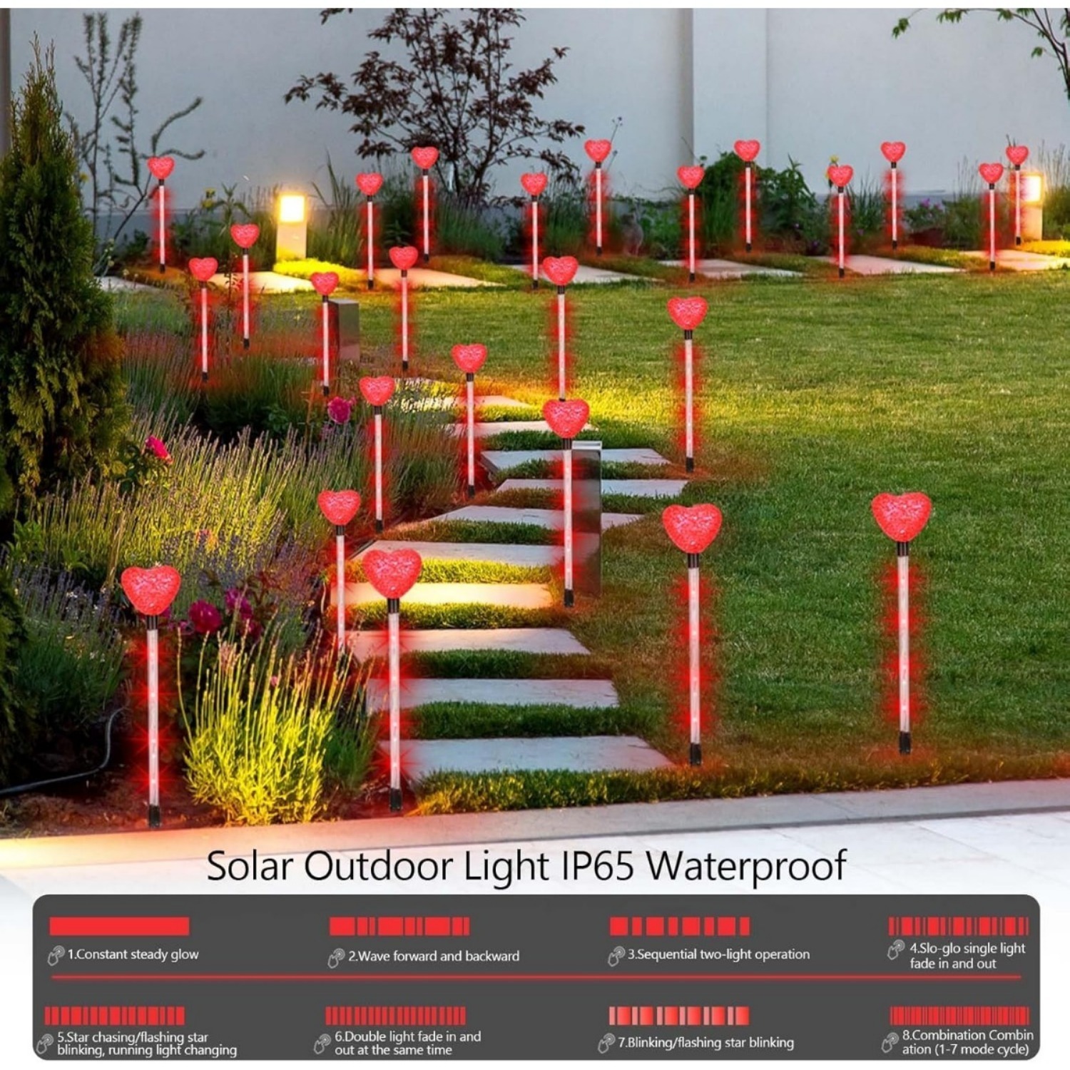 8-Pack Heart-Shaped Garden Maypole Hearts, Wedding Decor, Marriage Proposal, “Marry Me” Decor, Wedding Decor, Solar Lights For Outdoor Use, For Patio, Lawn, Garden, Yard, And Pathways — foto 5