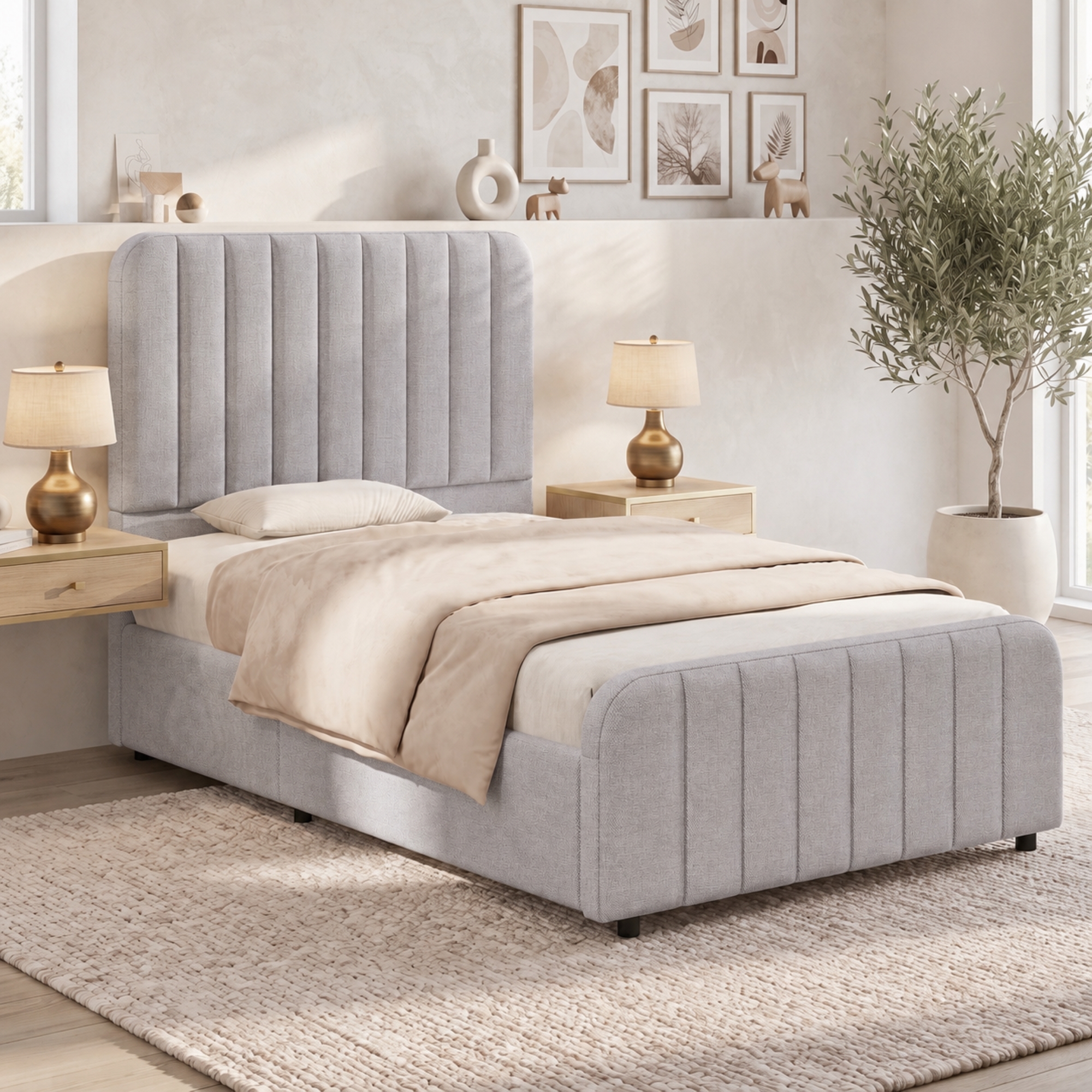 Modern Upholstered Storage Bed 3FT Single 90 X190 Cm Hydraulic Ottoman Frame — image 4