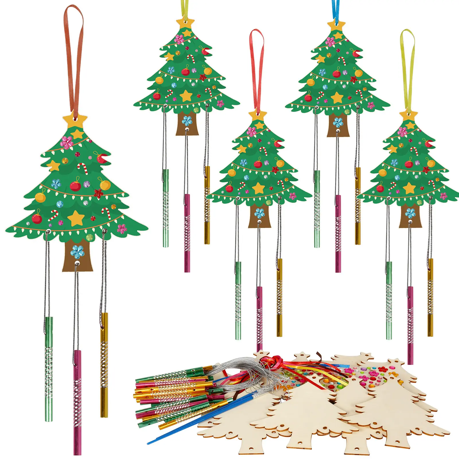 Tree Wind Chime Craft Kit, 30 Colorful