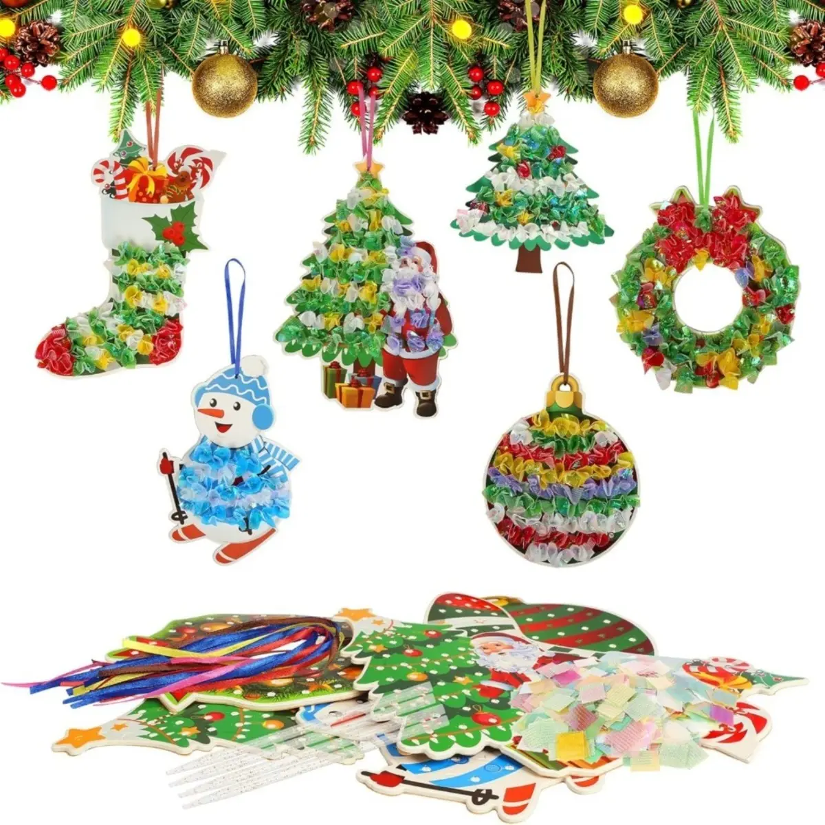 12-Piece Christmas Craft Sets: Creative Hand-Painted DIY