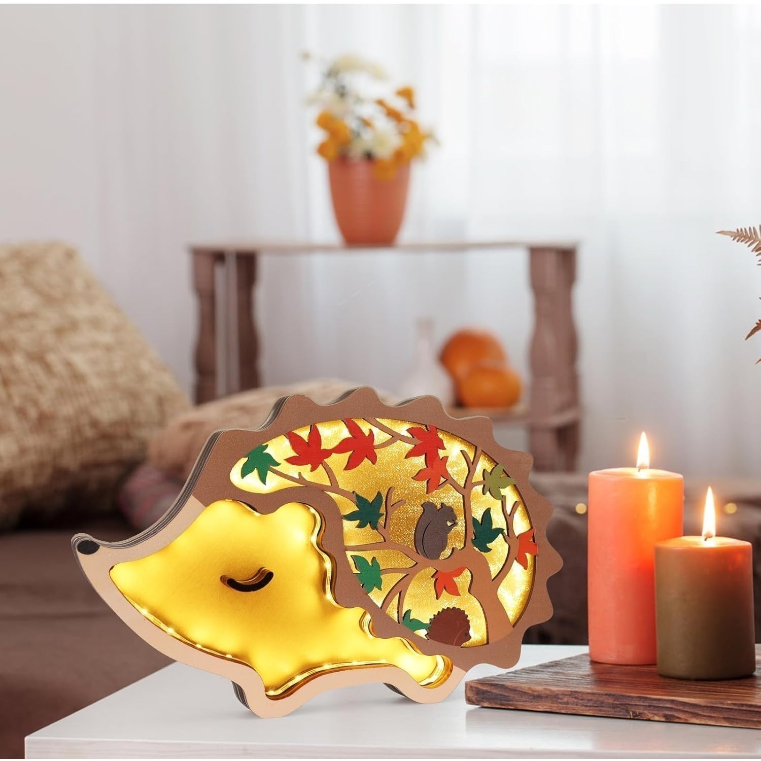 Autumn Hedgehog Night Light