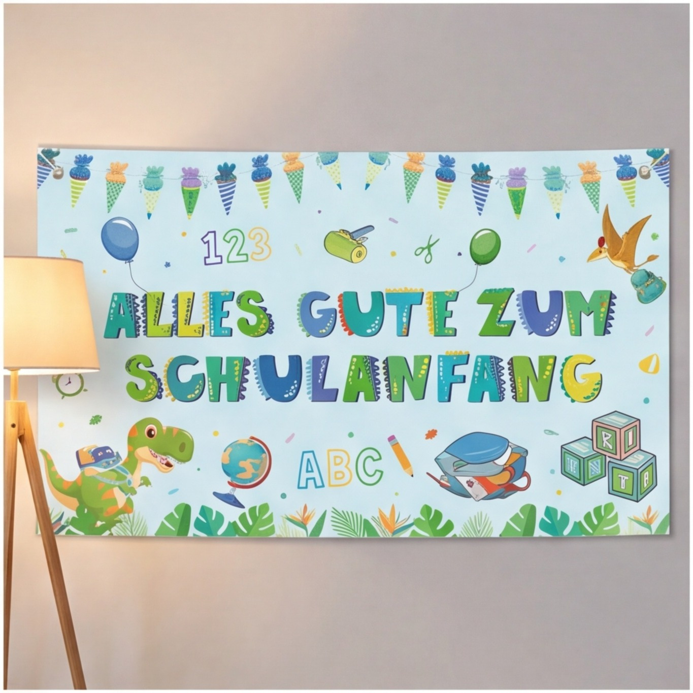 First Day Of School Backdrop Banner, 1 Piece Party Decoration For Photo Wall Or Celebration Table—Part Of The First Day Of School Party Accessory Set