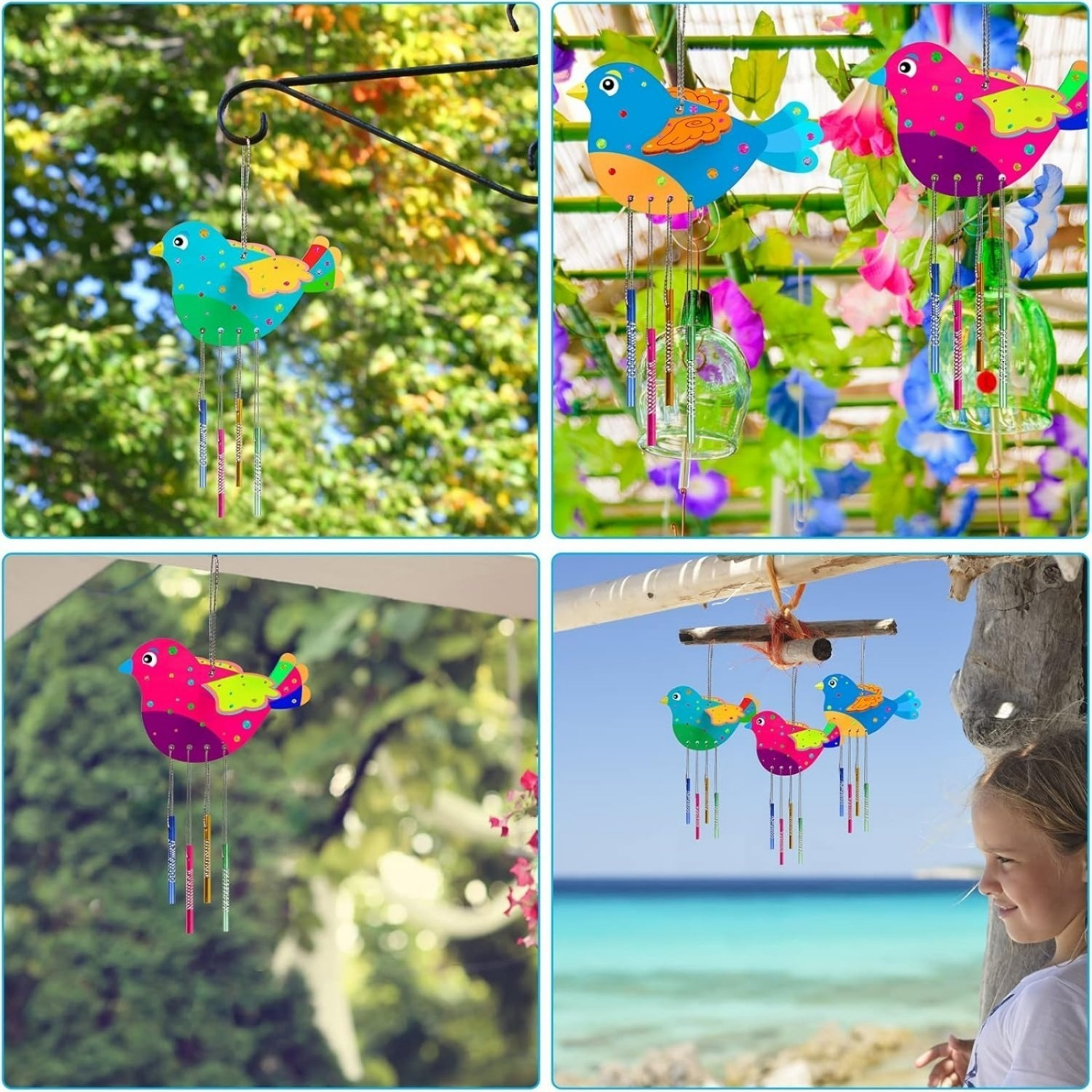 Kit de fabrication de carillons éoliens de 35 pièces avec motifs d'oiseaux 3d – Image 3