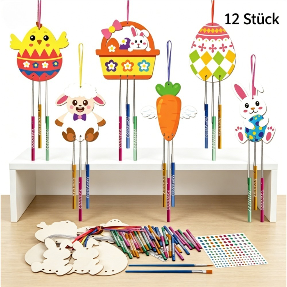59-Piece Easter Craft Kit, Easter Decorations With Wind Chime Pendants, Rhinestones, Paintbrushes, And String For A DIY Easter Decoration And Party Supplies Set — foto 3