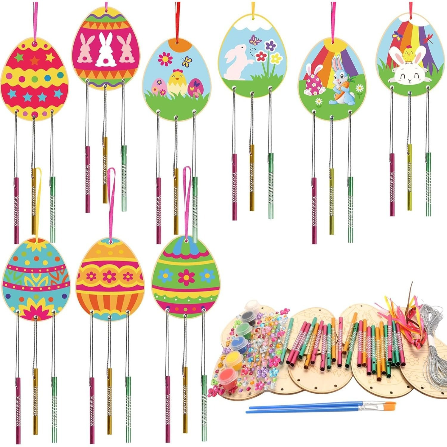 Easter Wind Chime Craft Kit with Wooden Discs
