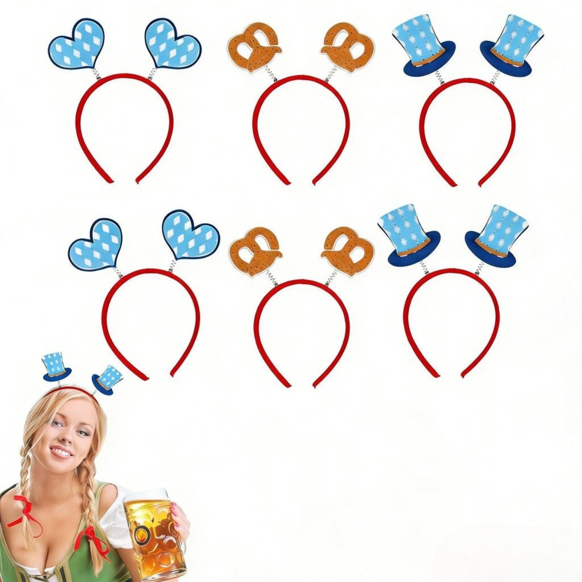 Oktoberfest Headband Set With 3 Designs – Festive Headband Assortment For Themed Events – Storage Supplies