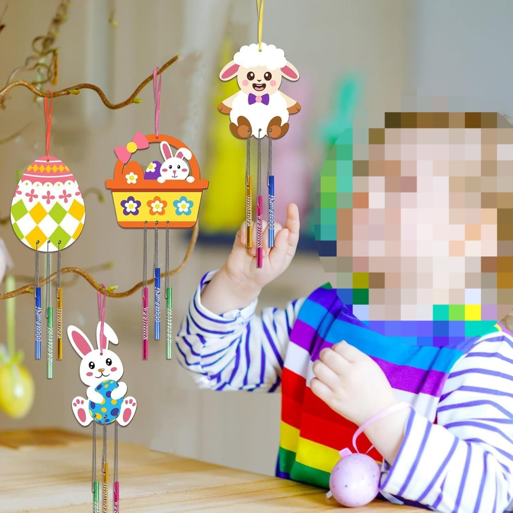 59-Piece Easter Craft Kit, Easter Decorations With Wind Chime Pendants, Rhinestones, Paintbrushes, And String For A DIY Easter Decoration And Party Supplies Set — foto 4