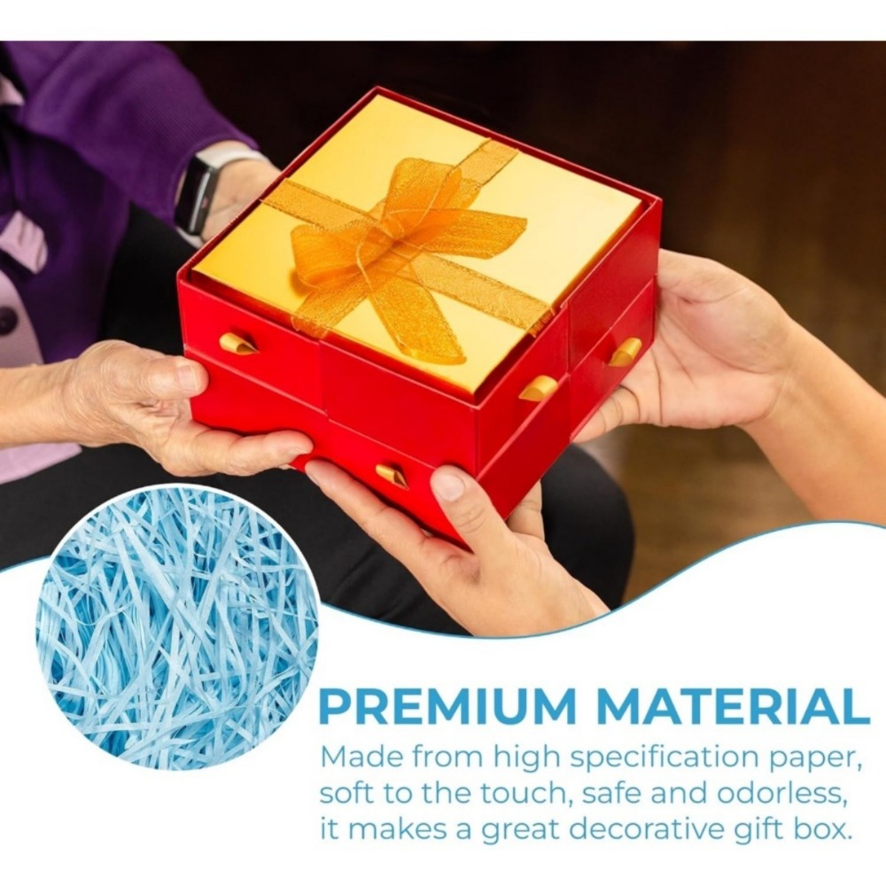 200 G Of Blue Paper Scraps For Decoration, Used For Paper Gift Boxes; Blue Paper Scraps For Decoration, Suitable For Gift Wrapping And For Filling Gift Baskets — foto 5