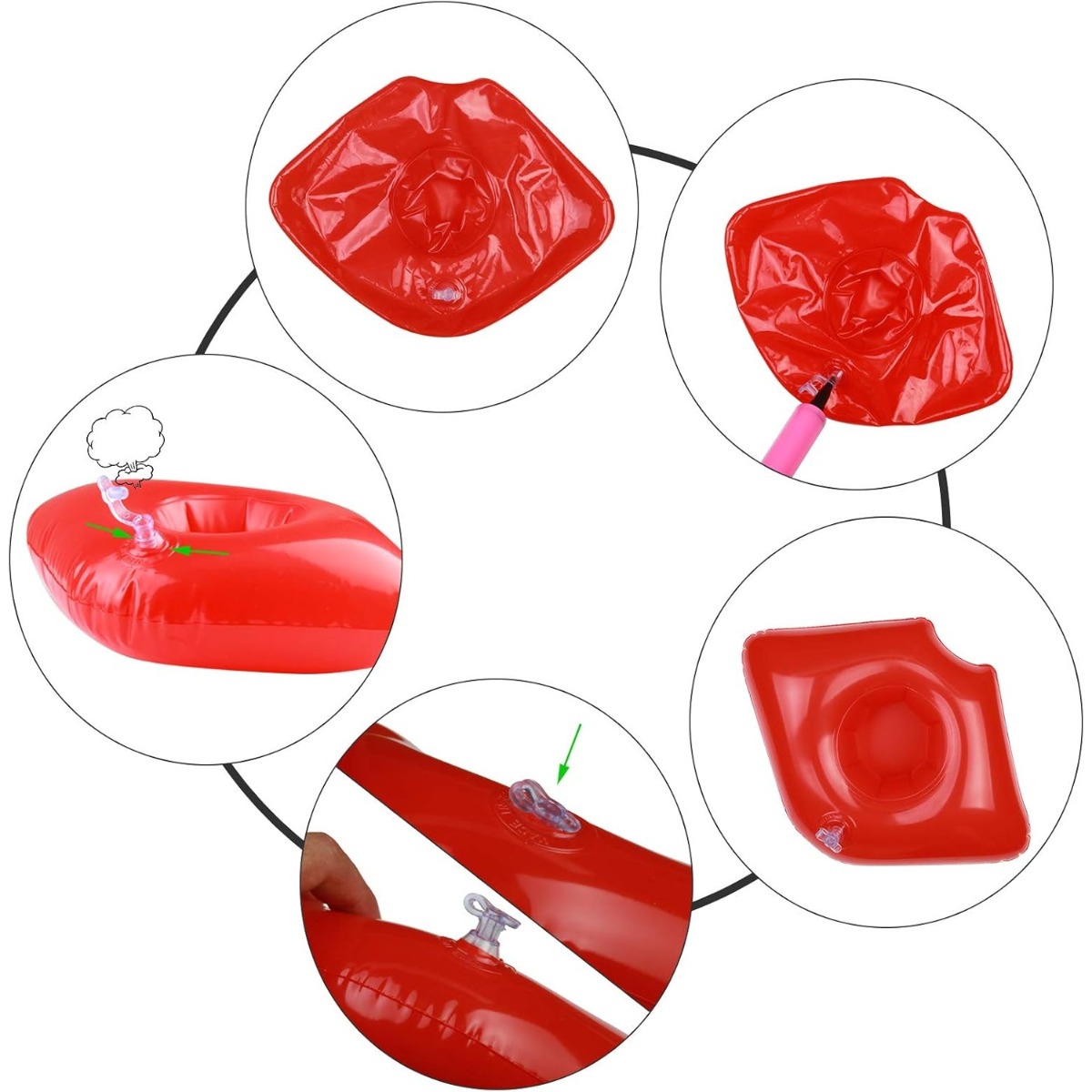 12-Piece Inflatable Pool Coaster Set – Floating Drink Holders With Fun Summer Designs For Pool Parties, Beach Parties, And Outdoor Events — foto 4