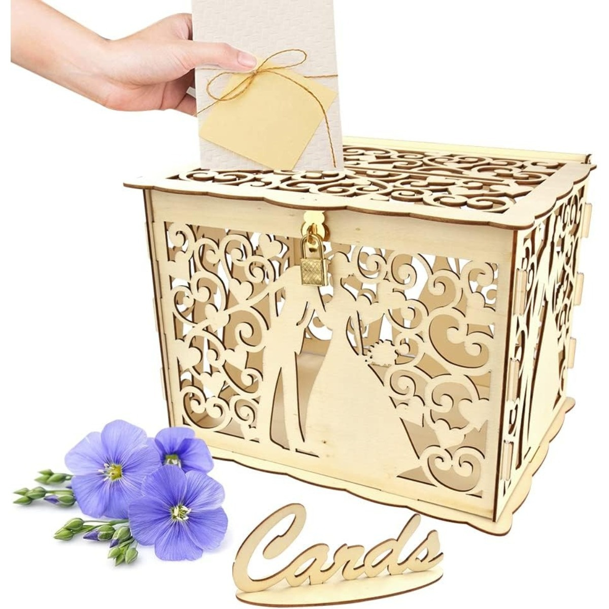 Wedding Guest Book And Wedding Card Box Set – Mr&Mrs Herzbaum Design – Complete Set For Wedding Guest Messages – Craft Supplies