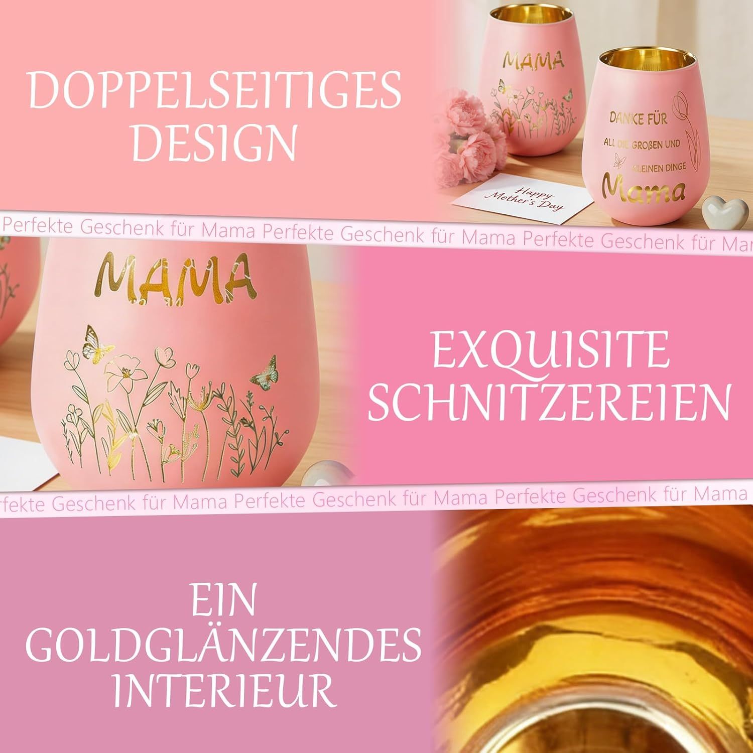 Pink Glass Candle Holder – Lantern-Shaped, With “MAMA” Engraving, As A Gift For Women 3