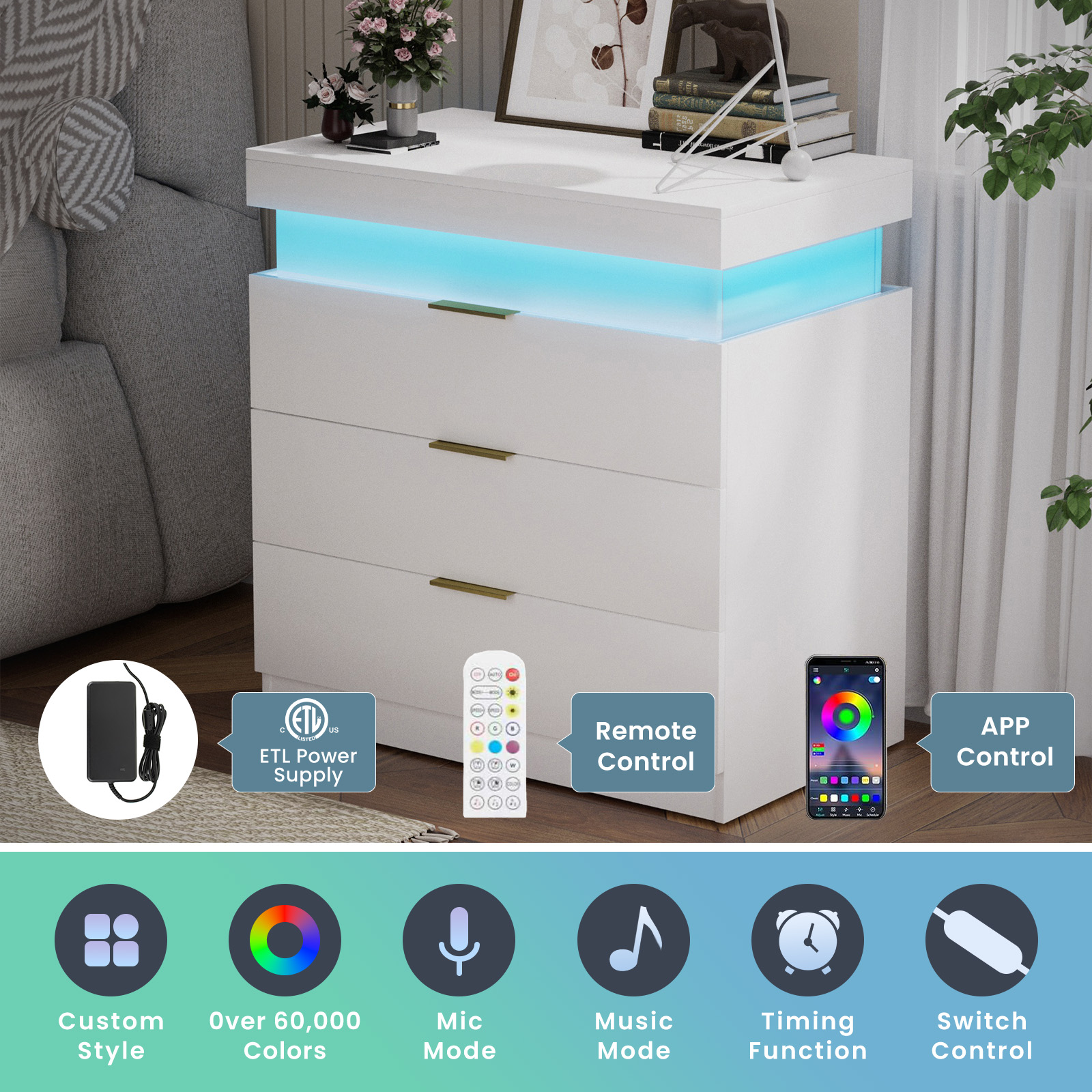 Bedside table styled room scene