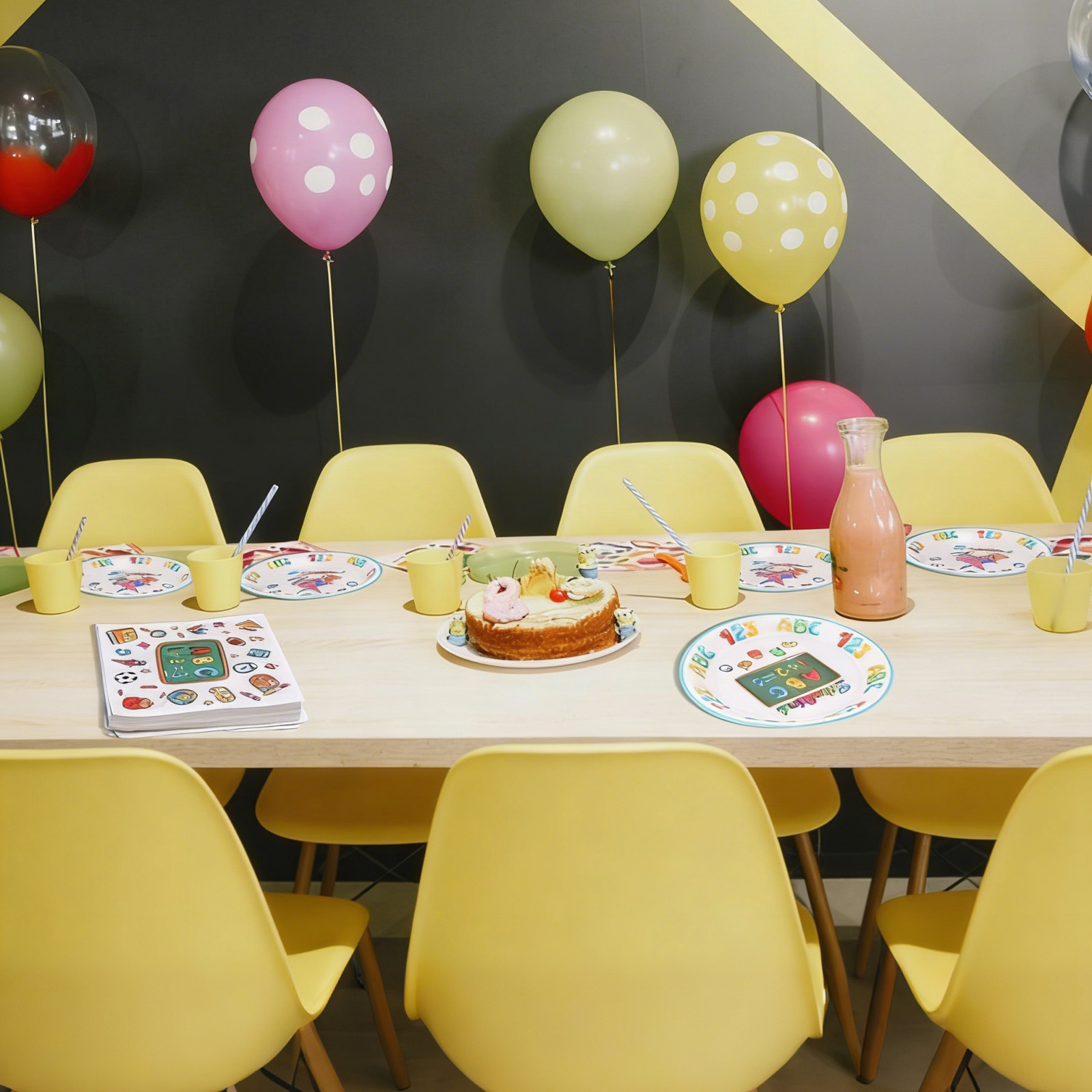 First Day Of School Tableware Set, 40 Napkins + 20 23cm Plates + 20 18cm Plates, Festive Disposable Tableware For The First Day Of School Celebration—Party Supplies Set — foto 2
