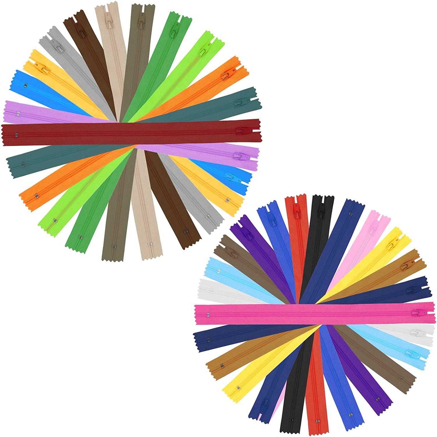 100 Assorted Zippers, 10 Colors, For Sewing And DIY Projects—Party Supplies Set