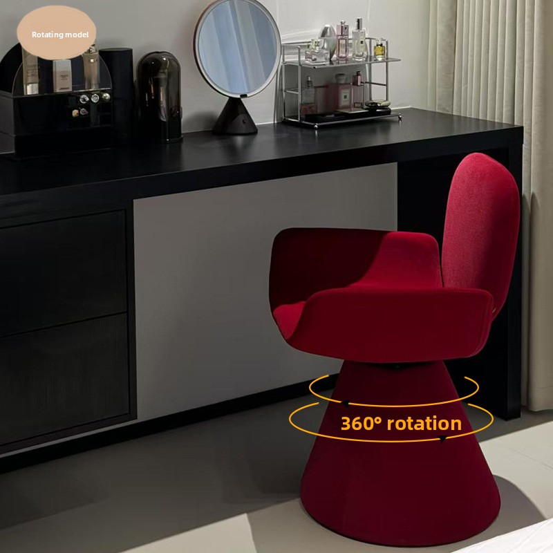 Light Dressing Stool, Bedroom 360 Swivel Chair, Red Style Home Room, Ladies' — image 5