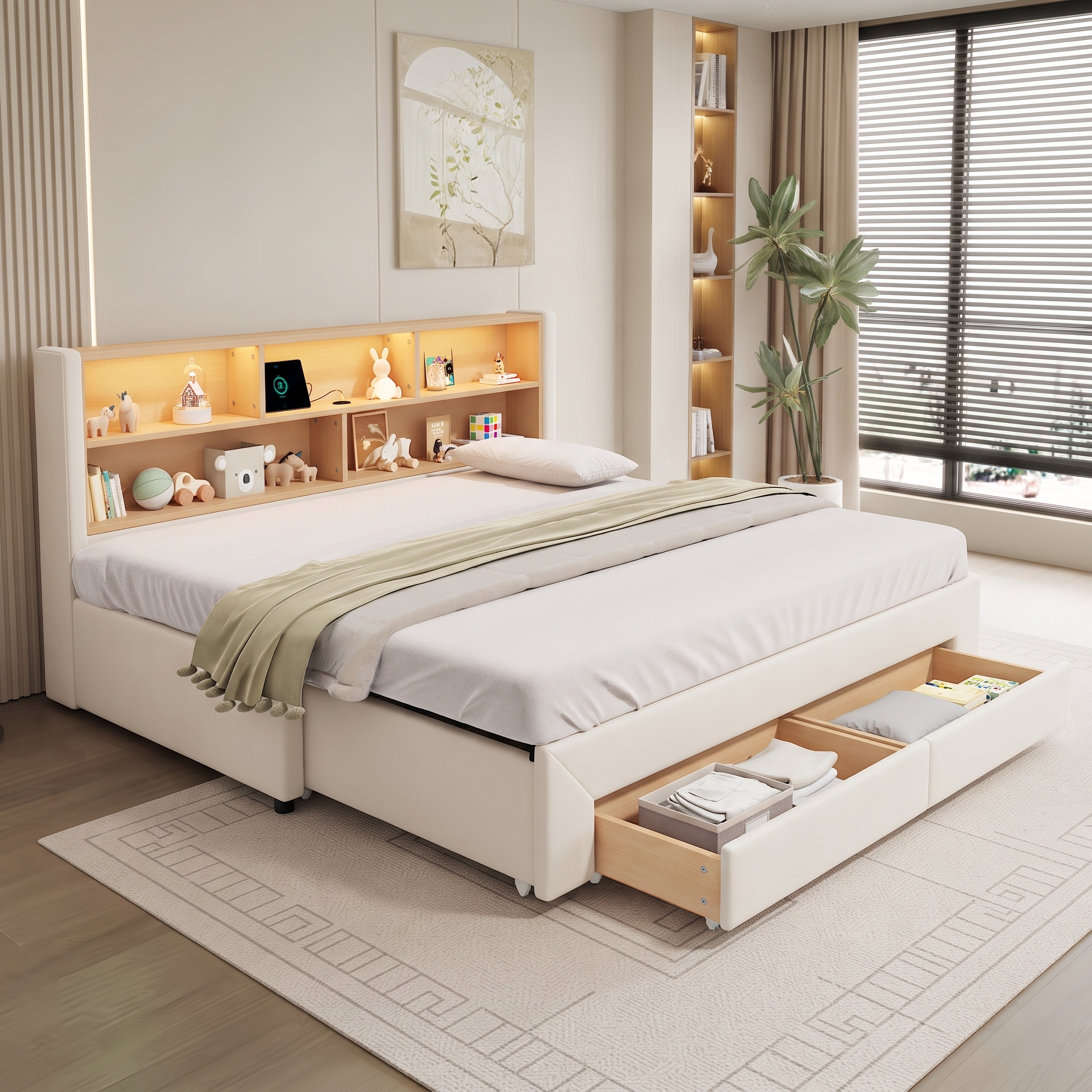 3FT Single Extendable Sofa Bed Frame 90 X 190 Cm, Convertible Pull-Out Guest — image 2