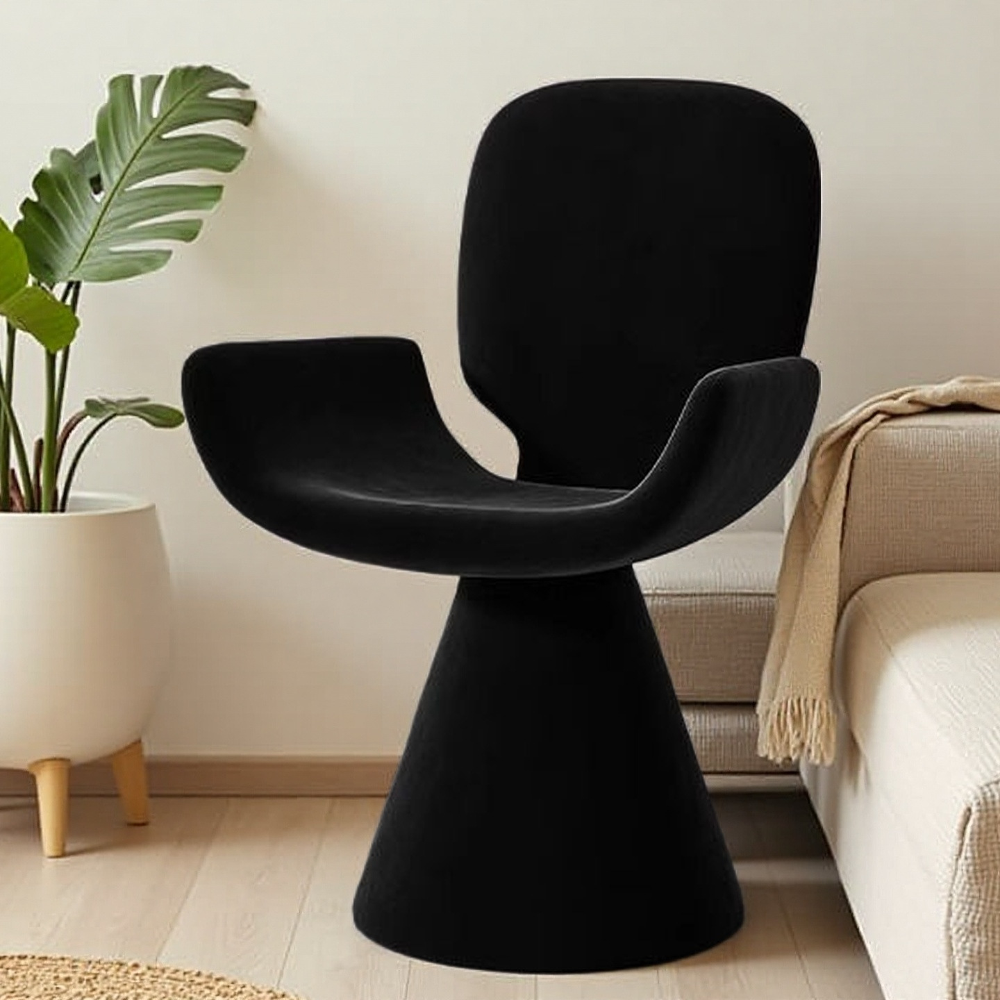 Light Dressing Stool, Bedroom 360 Swivel Chair, Black Home Room, Ladies' Table — image 2