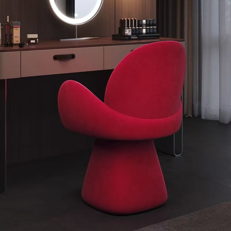Light Makeup Stool, Bedroom Dressing Designer Chair, Ladies' Table Rotating Red — image 5