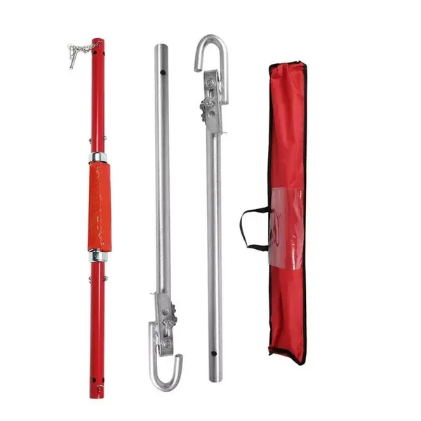Heavy-Duty 3T Car Tow Bar With Spring Damping - 3000kg Capacity - Easy Installation, Red For High Visibility, Includes Portable Storage Pouch - Ideal For Roadside Breakdown Assista
