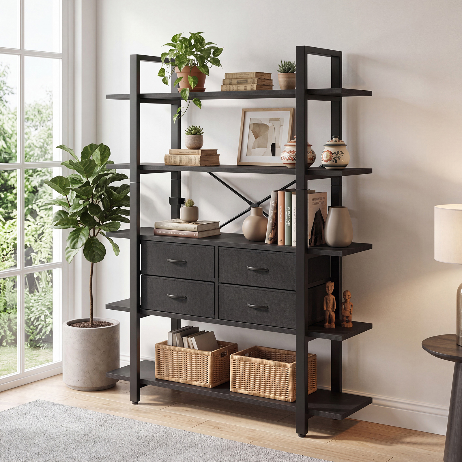 5 Tier Bookshelf with Drawers, picture 4 of 5