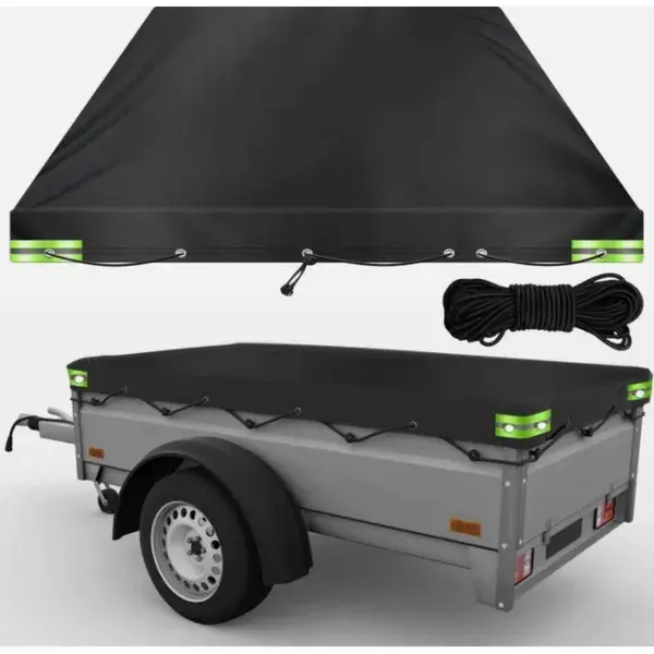 Trailer Cover Tarp Waterproof 208x114x9cm Black 420D