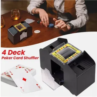 Electric Card Shuffler, Automatic Poker Card Shuffling Machine For 4 Decks, Casino Style