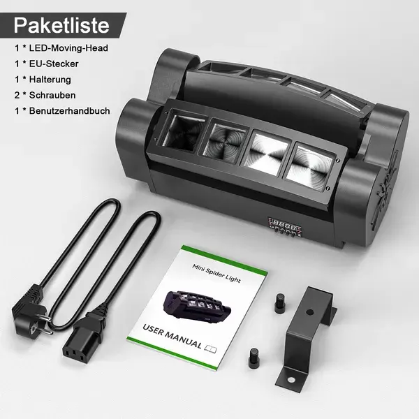 LED 8-Eye Spider Beam Moving Head Light