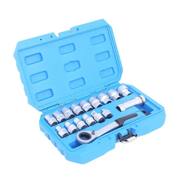 Pass-Through Ratchet Socket Wrench Set Bidirectional Quick