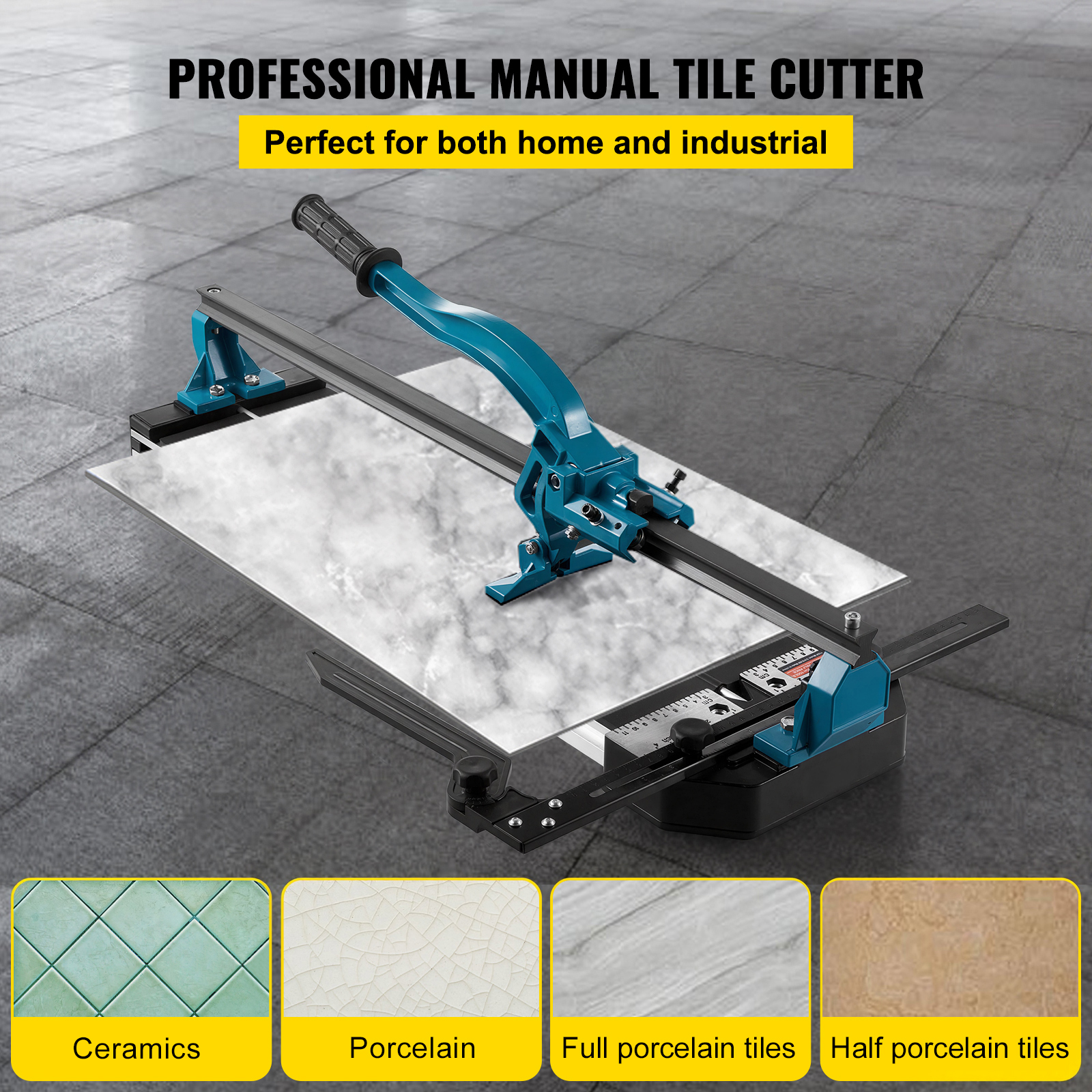 Manual Tile Cutter, 24 Inch, Porcelain Ceramic Tile Cutter With Tungsten Carbide Cutting Wheel, Infrared Positioning, Anti-Skid Feet, Durable Rails For Professional Installers Or Beginners — foto 2