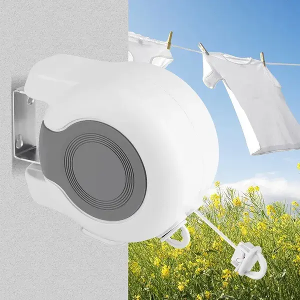 13m Wall Mounted Retractable Double Clothesline, Indoor