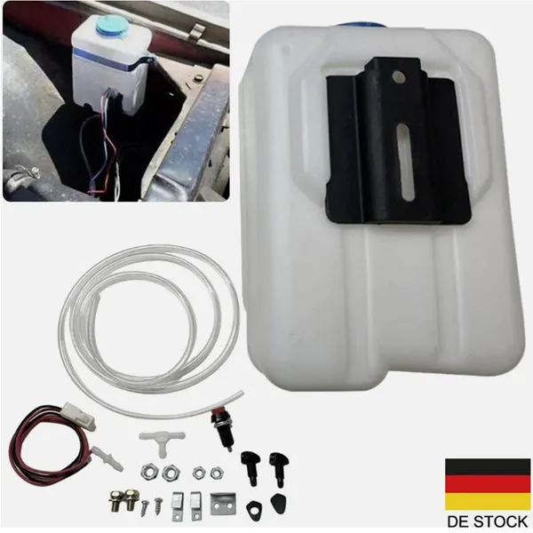 12V 1.5L Car Windshield Washer Fluid Tank Kit - Replaces Worn Or Damaged Washer Tanks