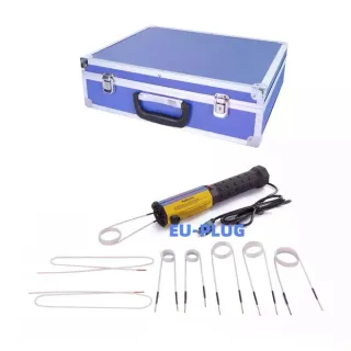 1100W Induction Heater, Flameless Magnetic Induction Heater, Portable Industrial Screw Removal Heating Tool (EU Plug, Metal Storage Case)