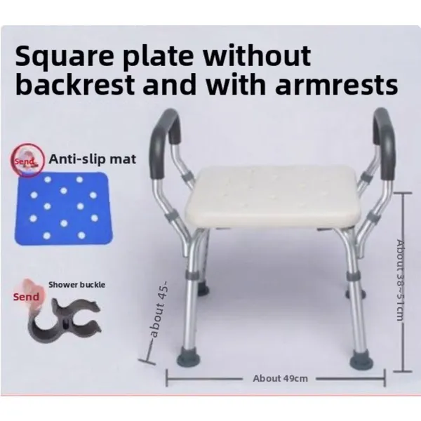 360° Rotatable Shower Stool, Adjustable Aluminum Shower Seat Bathroom Chair, Load Capacity Up To 136kg