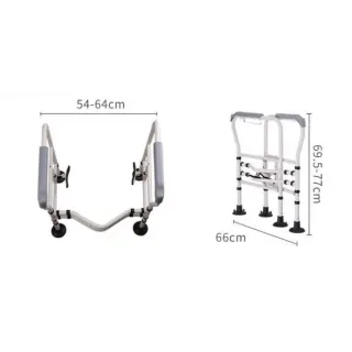 Commode Chair, Height Adjustable Shower Wheelchair, Foldable Bath Chair, Toilet Chair With Padded Seat & Bedpan, Stable & Comfortable