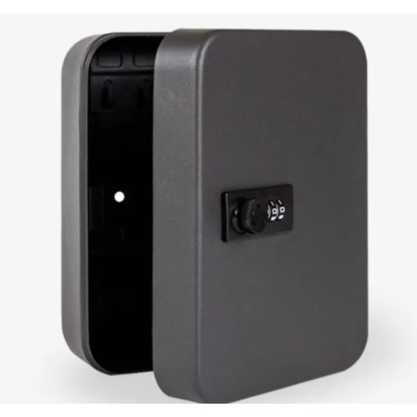 A Secure Key Box With A Combination Lock, Made Of Metal And Featuring 20 Hooks, Designed For Wall Mounting, Three Digit Password Lock, Suitable For Schools, Families, And Businesse