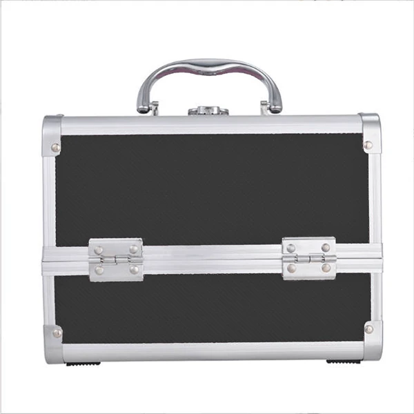 Professional Makeup Artist Travel Case -23 X 17 X 17 Cm Portable Cosmetic Organizer With Mirror, Brush Holder & Lockable Key - Ideal For Jewelry Storage & Bathroom Essentials, Perfume Organizer