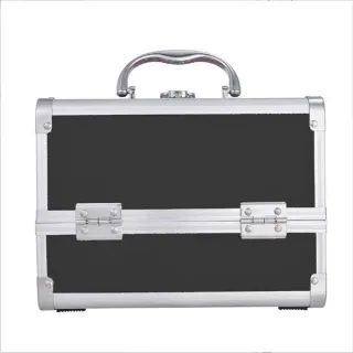 Professional Makeup Artist Travel Case -23 X 17 X 17 Cm Portable Cosmetic Organizer With Mirror, Brush Holder & Lockable Key - Ideal For Jewelry Storage & Bathroom Essentials, Perf
