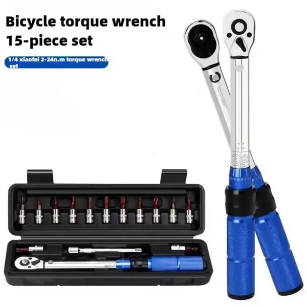 Preset Torque Wrench 15-piece Set Suitable For Bicycle DIY, Workshop Work, Factory Maintenance, And Other Industries