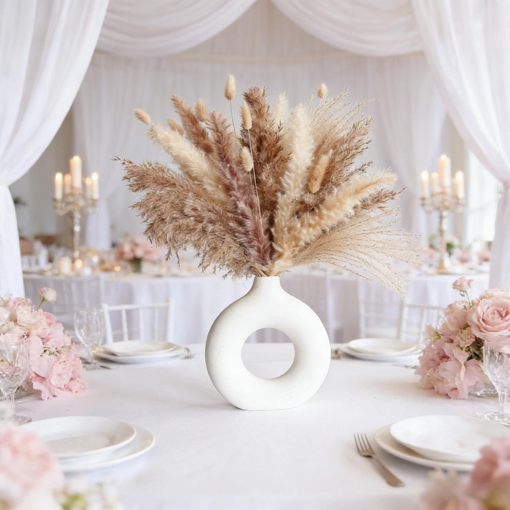 128-Piece Dried Pampas Grass Decoration Set, Natural Dried Flowers With Rabbit’s Tail & Reed, Neutral-Colored Decor For Weddings & Fall, DIY Craft Supplies – Party Supplies Set