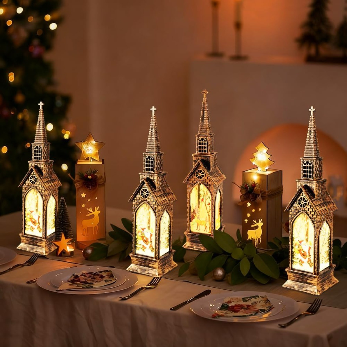 Christmas Lantern Decorations, Set of 4, picture 3 of 3