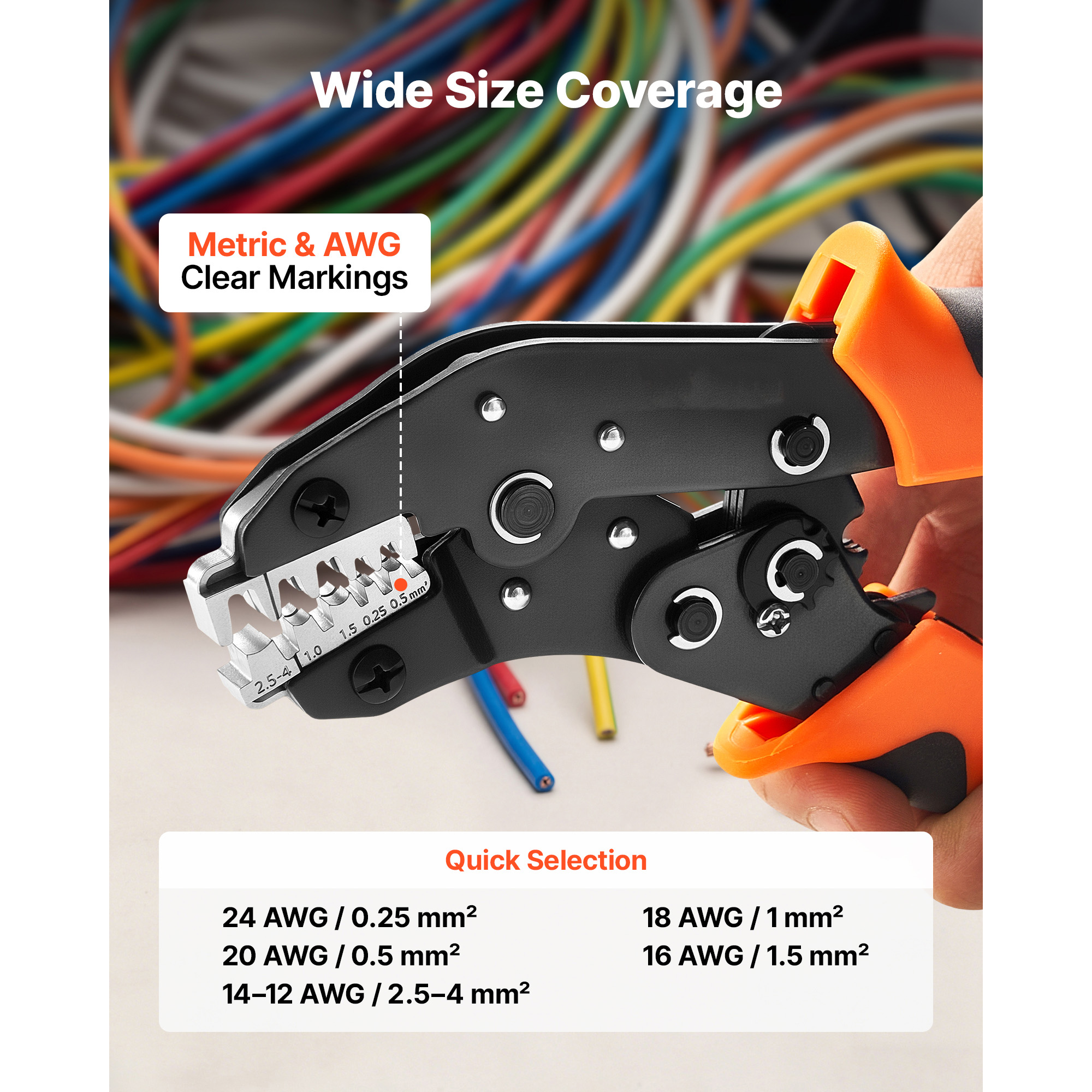 Crimping Tool, 24-12 AWG Ratcheting Wire Crimper Tool, Labor-Saving Electrical Terminal Crimp Pliers With Clear… - 4