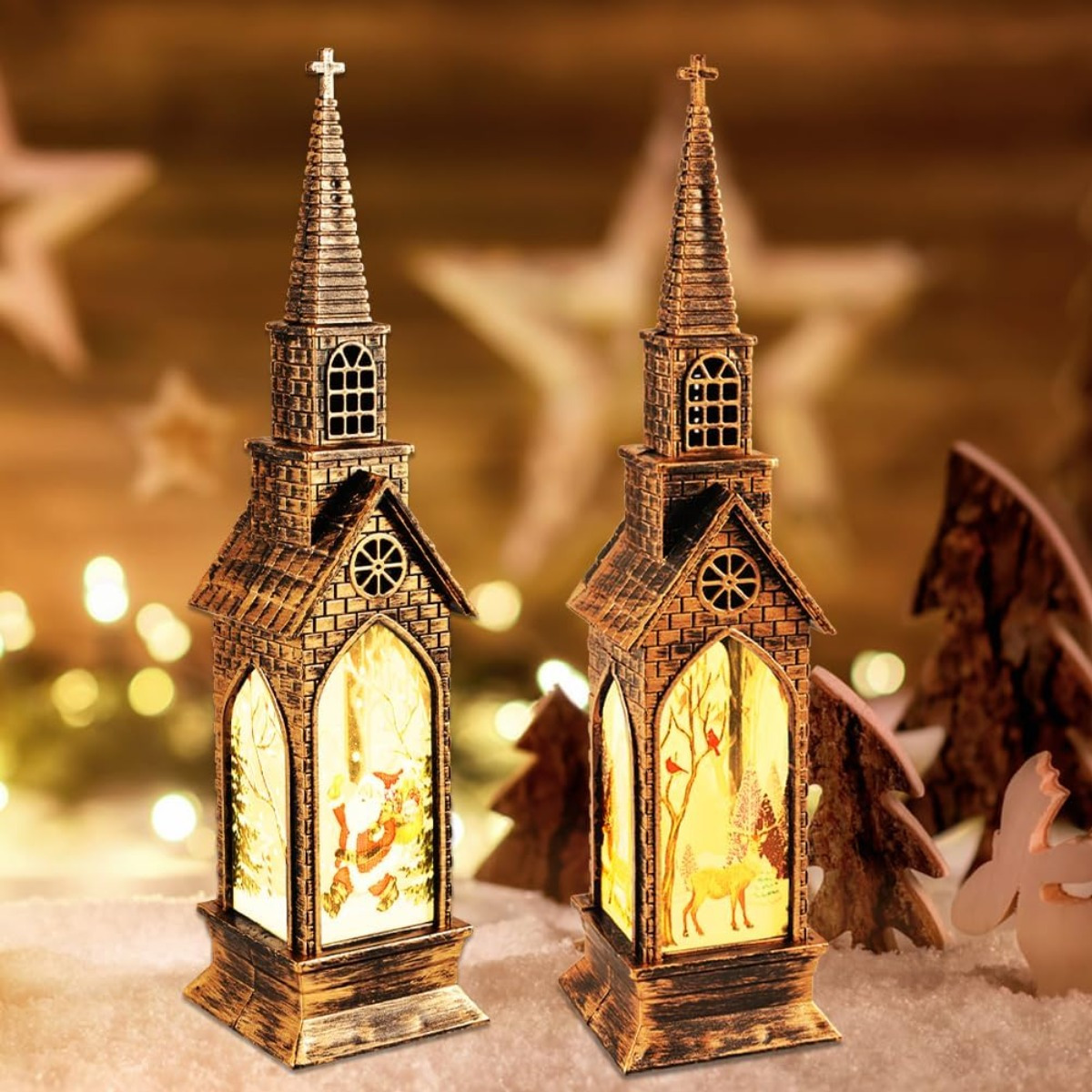 Christmas Lantern Decorations, Set of 4