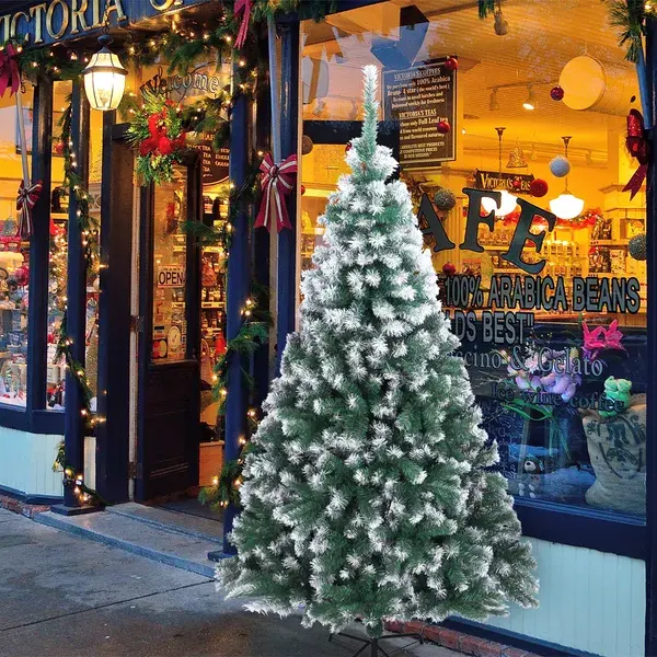 7FT Spray White PVC Christmas Tree 870