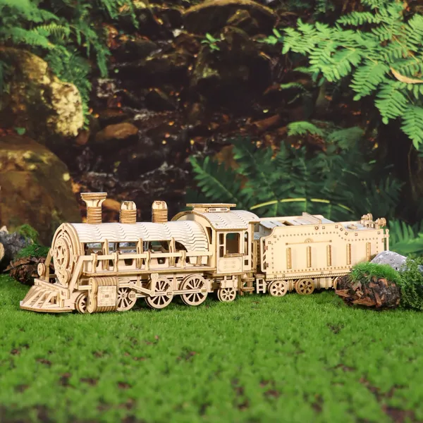 3D Wooden Puzzle Mechanical Train Model Kits Brain Teaser Puzzles Vehicle Building Kits Unique Gift On Birthday Christmas Day 4