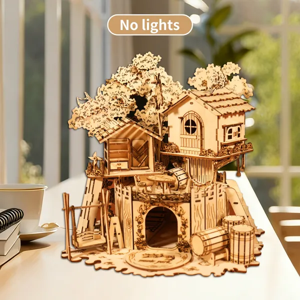 3D Wooden PuzzleTree House Handmade Crafts Assembly Model Kits Creative Decoration Birthday And Christmas Gifts 3