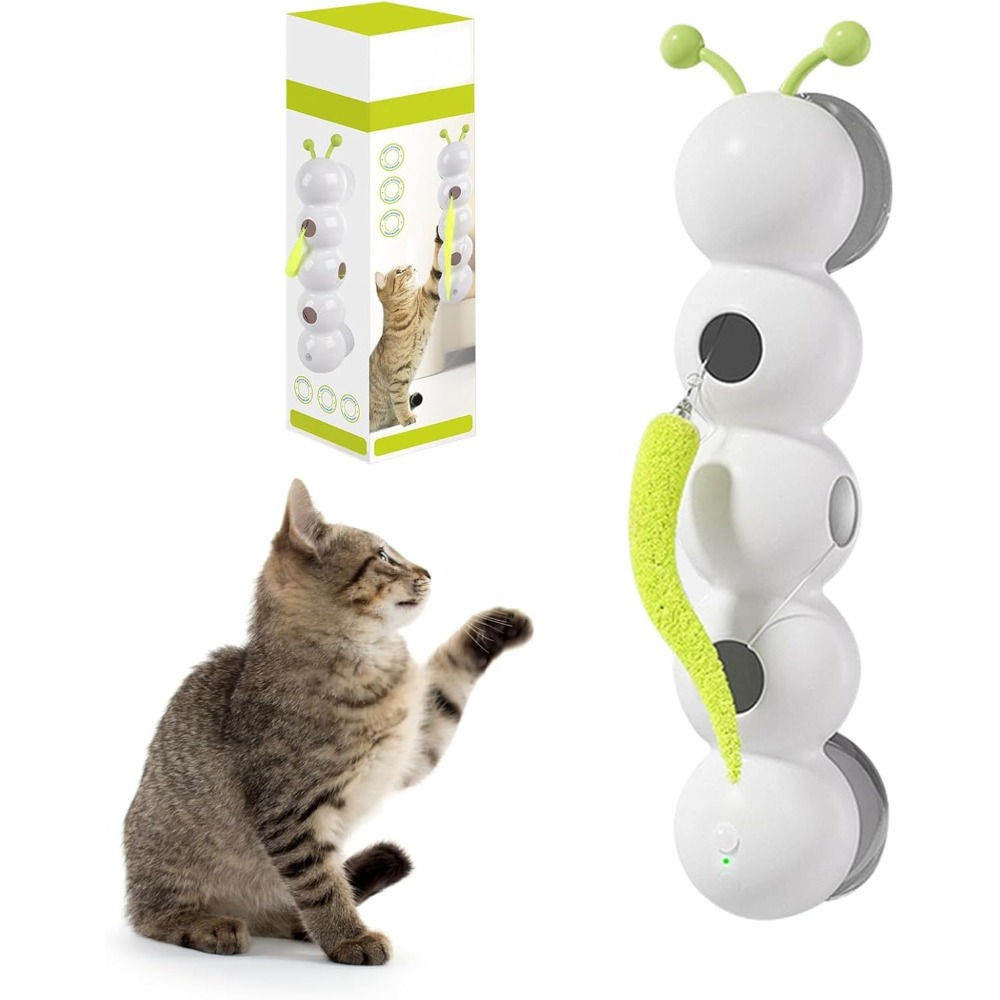 Worm Cat Toy, Interactive Cat Toy, Encourages Independence, Interactive Worm Toy With Suction Cup For Cats, Wall & Window-Mounted Cat Toy
