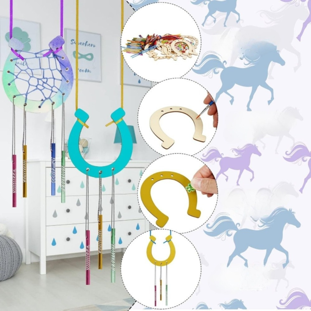 Umfassendes Geburtstag Windspiel Bastelset für Hochzeiten – 48 Röhren, 16 Hufeisen - Thumbnail 5