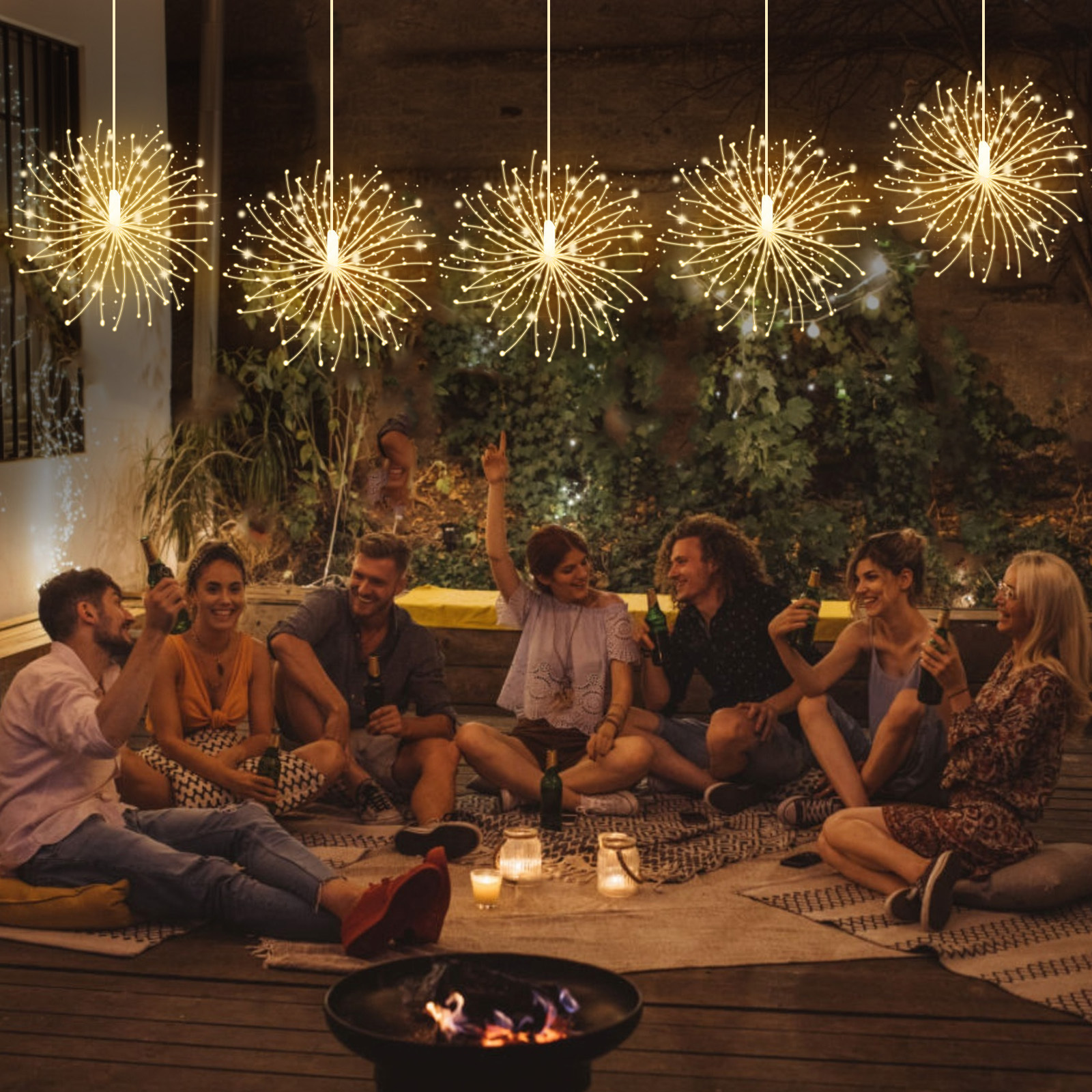 Warmweiße DIY Pusteblumen-Deko, 1 Stück – Zum Aufhängen an Fenstern, Wänden, für Partys - Thumbnail 2