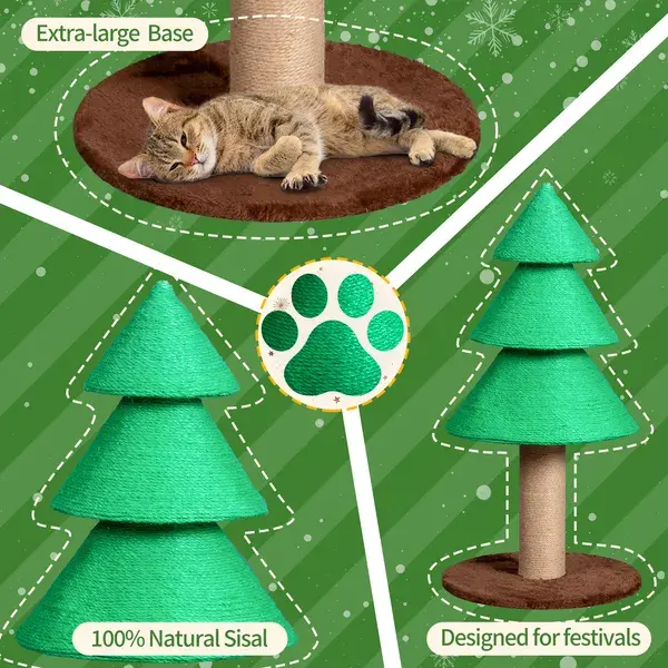 31.5in Christmas Tree Cat Scratcher, Scratching Post
